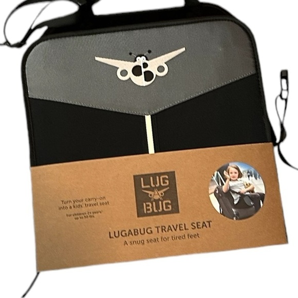 Lugabug Ride-On Suitcase Accessory for Kids Child Carrier Luggage in Black/Grey - Picture 7 of 12